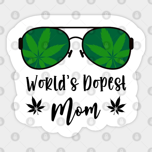 Classy World's Dopest Mom Sunglasses Weed Leaf Mothers Day Sticker by dounjdesigner